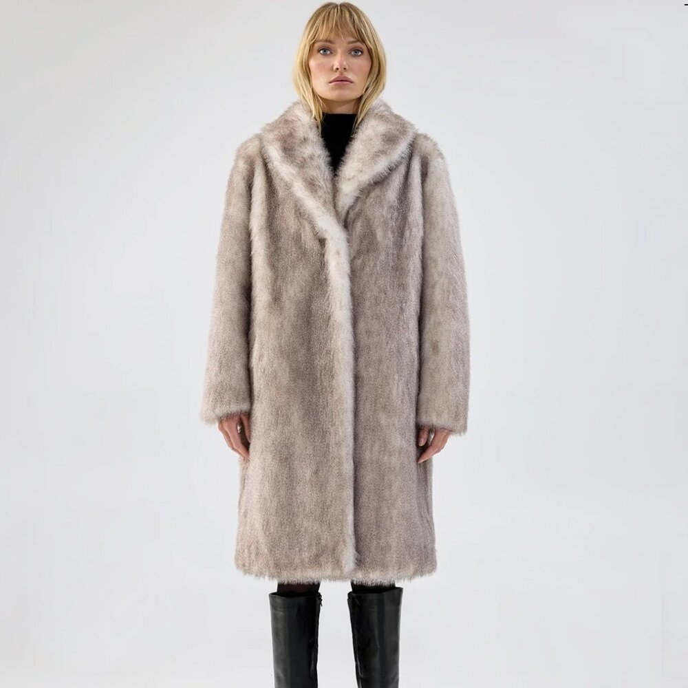 Unreal Fur Elixir Coat, Gray Natural *NWT*